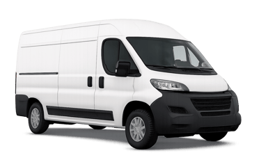 White commercial cargo van.