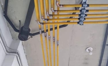 aplicacao de resina, teste de estanqueidade instalacao de gas nova tubulacao de gas remanejamento  
