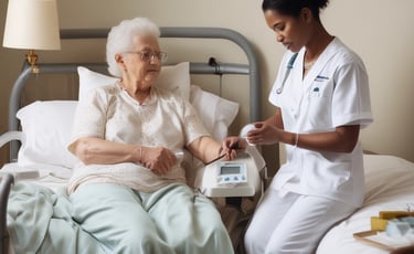 a nurse and a nurse in a hospital bed