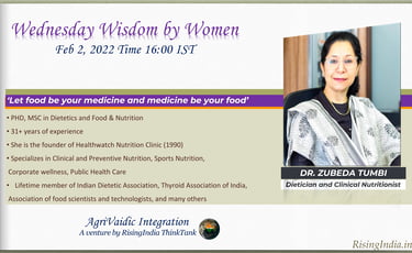 AVI Arogya's Wednesday Wisdom by Women with Dr Zubeda Tumbi TOP Nutritionist in India RisingIndia.in