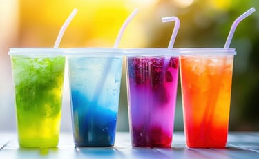 cool and warm colour ice drinks