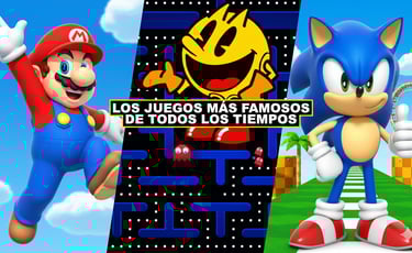 imagen de personajes miticos mario sonic y pacman