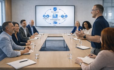 Gouvernance de l'IA en entreprise, charte IA CODIR, DSI, RSI, enjeux de l''IA, risques, sécurité