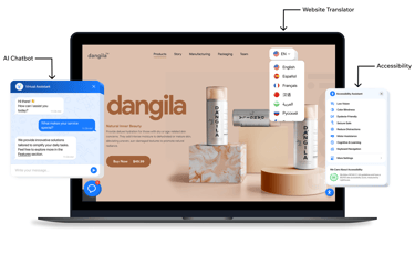 a laptop computer screen displaying a variety of features