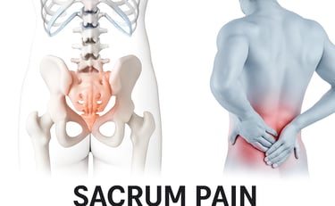 3D animation of hip pain showing joint space narrowing from osteoarthritis.