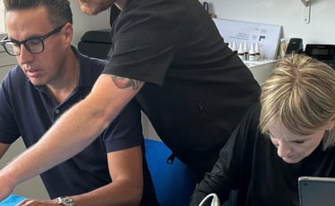 a man and a woman are sitting at a table
