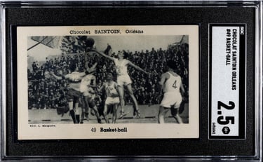Rare 1930s Chocolat Saintoin Orleans Basketball Chromos Card