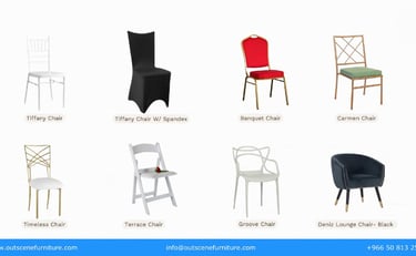 Lounge Chairs, Standard Chairs & Dining Sets for Rent & Purchase | KSA, Riyadh, Jeddah, Dammam