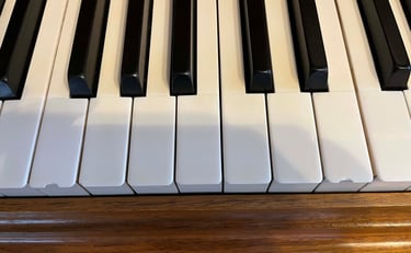 Clavier en ivoires touches ébréchées