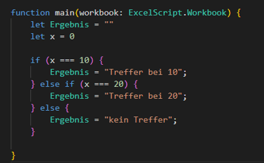 IF-Statement Erklärung in Office Script