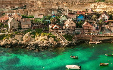 Maltese coast with traditional houses