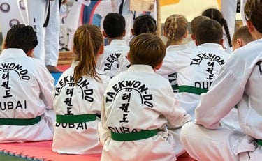 ITF Taekwondo class in session at Hwa Rang Dubai venue