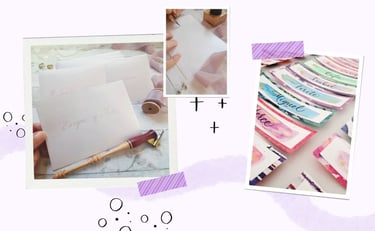 Caligrafía con plumilla para eventos.