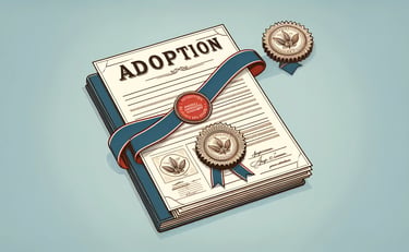 adoption certificate and a seal on it