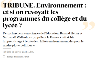 Environnement : et si on revoyait les programmes du collège et du lycée ? Nouvel obs