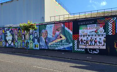 Murals along the streets in Belfast, Ireland