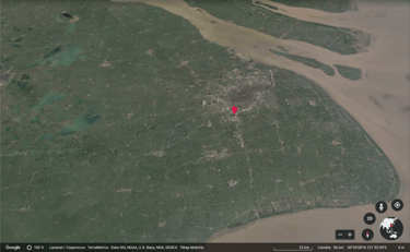 Vue Google Earth de Shanghai en 1985