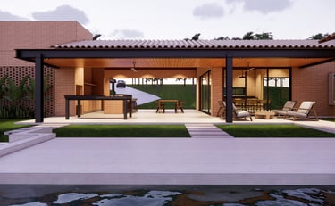 Casa Tijolo ecológico contemporânea