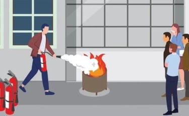 formation aux extincteurs, évacuation 100% présentiel