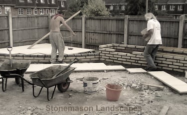 Stonemason Landscapes History Old Photo Bricking & Patios
