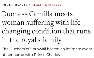 Duchess Camilla meets woman suffering with life-changing condition