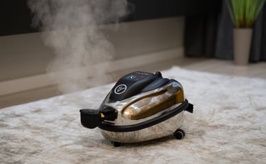 Potężna domowa myjka parowa EV Atlantis o ciśnieniu 7 barów do głębokiego czyszczenia bez detergentów.