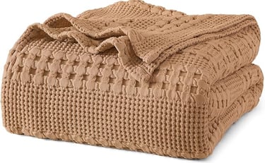 Cozy bed blanket for rustic bedroom décor, farmhouse-style cotton throw blanket, l