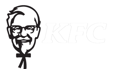 a kfc logo with a man in a tie