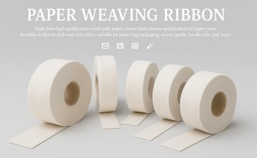 Flexible braided paper ribbon for luxury gift packaging
