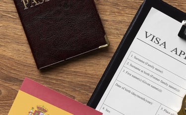  passport on a table with a golden visa application for greece 