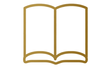Icon of an open book with a light brown background 