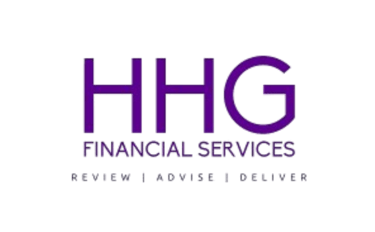a purple logo for HHG Financial Services
