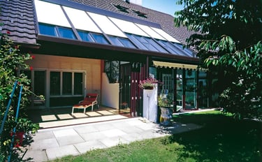 Persianas ROLAX para techos de cristal.