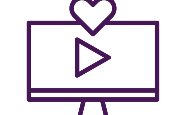 a computer screen with a heart on it