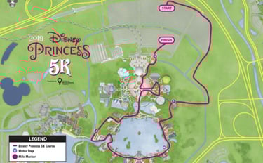 2019 runDisney Princess Half Marathon Weekend 5K Course Map