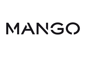 Official black Mango fashion brand logo isolated on a white background.