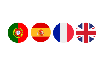 drapeau du Portugal, Espagne, France et du Royaume Uni