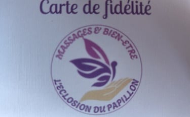 carte de fidélité pour les massages et soins énergétiques de L'éclosion du papillon à Rumilly