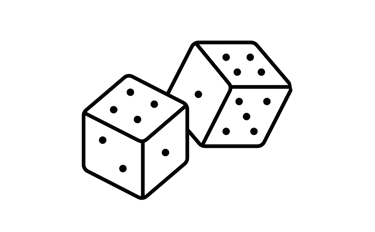 Transparent Eighter Solutions dice logo in black