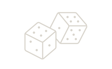 Transparent Eighter Solutions dice logo in cream