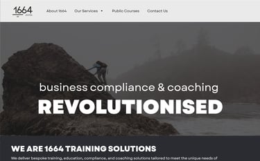 Screenshot of 1664 Training Solutions homepage