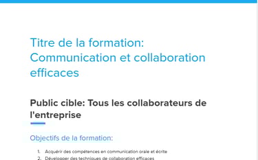 modèle programme de formation word