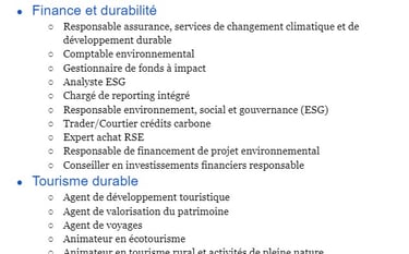 les métiers de l'environnement et du développement durable pdf