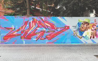 Mes, graffiti, paredes, Barcelona, Street Art, graffiti letters