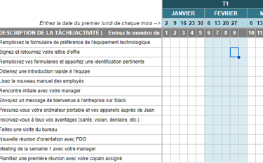 Exemple planning d'intégration nouveau salarié