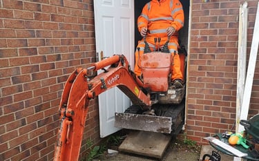 Digger operator preparing foundation for extension in West Bromwich and Handsworth
