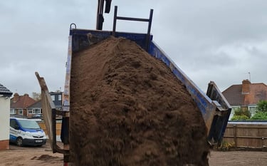 Crushed hardcore delivery for commercial build in West Bromwich