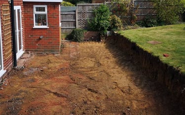 Trenching and drainage groundwork in Brierley Hill, Dudley
