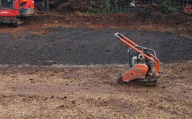 Wacker plate hire for patio preparation and sub-base compaction in West Bromwich