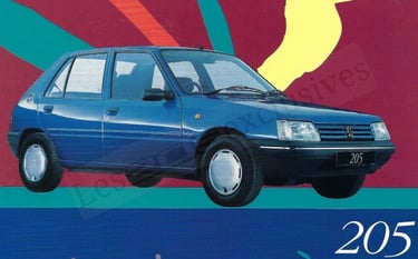 Brochure Peugeot 205 Mardi Gras